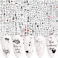 Letter Nail Art Stickers Alphabet Nail Decals Designer Nail Art Supplies 3D Selfadhesive English Letters Words Design Love Foi