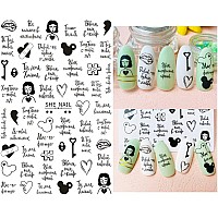 Letter Nail Art Stickers Alphabet Nail Decals Designer Nail Art Supplies 3D Selfadhesive English Letters Words Design Love Foi