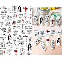 Letter Nail Art Stickers Alphabet Nail Decals Designer Nail Art Supplies 3D Selfadhesive English Letters Words Design Love Foi