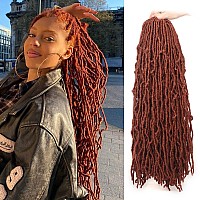 Leeven Ginger Soft Locs Crochet Hair 24 Inch 3 Packs Copper Red Disterssed Faux Locs Pre Looped Natural Butterfly Locs Synthetic