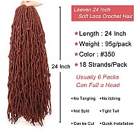 Leeven Ginger Soft Locs Crochet Hair 24 Inch 3 Packs Copper Red Disterssed Faux Locs Pre Looped Natural Butterfly Locs Synthetic