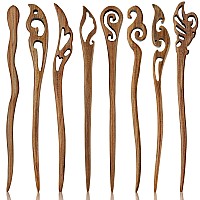 8 Pieces Wooden Hair Sticks Japanese Hair Chopstick For Women Bun Maker Chinese Chopstick Hair Pins For Women Long Hair Handmad