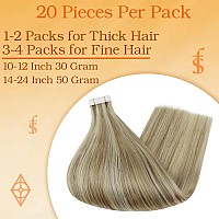 Full Shine Blonde Tape In Hair Extensions Color Golden Blonde Highlight Medium Blonde Invisible Tape In Extensions Human Hair 16