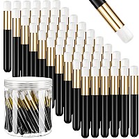 60 Pieces Lash Shampoo Brushes With Container Eyelash Extension Cleansing Brush Nose Pore Cleaning Brush Peel Off Blackhead Rem