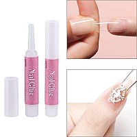 100Pcs Nail Glue For Acrylic Nail Tips Adhesive Super Bond Long Lasting Nail Glue For Diy Nail Art 2Gbottle