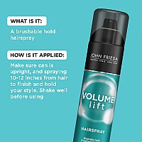 John Frieda Hairspray Volume Lift, for Fine or Flat Hair, Safe for Color-Treated Hair, Volumizing Hair Nourishing Spray with Air-Silk Technology, 10 Ounces (Pack of 2),