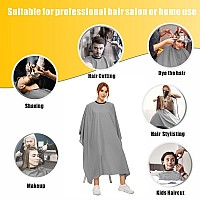 izzycka Hair Cutting Cape for Adults-Nylon Waterproof Large Salon Capes for Hair Stylit-Grey Barber Cape-With Adjustable Snap Closure-56 x 64inch Hair Color Cape - Professional Hairstylist & Home Use