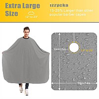 izzycka Hair Cutting Cape for Adults-Nylon Waterproof Large Salon Capes for Hair Stylit-Grey Barber Cape-With Adjustable Snap Closure-56 x 64inch Hair Color Cape - Professional Hairstylist & Home Use