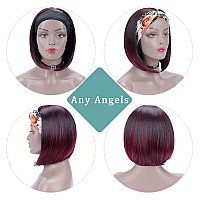 Headband Wigs For Black Women Straight Bob Headband Wig Christmas Gifts Half Wigs With Headband Attached Glueless Short Red Wig