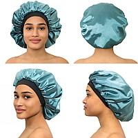 Caplord Silky Satin Bonnet Adjustable Head Size Sleep Silk Bonnet Double Layer Satin Lined Sleeping Cap Reversible Hair Bo