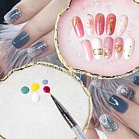 Resin Nail Art Palette Nail Painting Mixed Color Palette Gilded Edge Nail Gel Color Makeup Display Board Pallet Pink