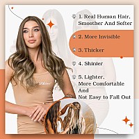 Full Shine Tape In Hair Extensions Human Hair 16 Inch Color 4 Brown Highlighted 27 Blonde Invisible Skin Weft Tape In Extensions