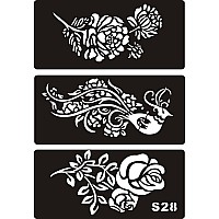 Kotbs 6 Sheets Henna Lotus Tattoo Templates Temporary Tattoo Stencils Kit 32Pcs Large Flower Indian Arabian Self Adhesive Tatto