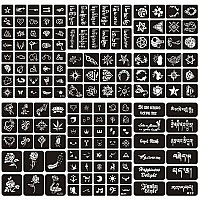 Kotbs 6 Sheets Semi Permanent Tiny Tattoo Stencils 158Pcs Henna Girls Boys Tattoo Stencil Temporary Tattoos For Kids Body Art