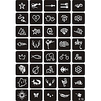 Kotbs 6 Sheets Semi Permanent Tiny Tattoo Stencils 158Pcs Henna Girls Boys Tattoo Stencil Temporary Tattoos For Kids Body Art