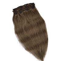 Hair Extensions Real Human Hair Licoville Ash Brown Clip In Hair Extensions 15 Inch Short Straight Brown Human Hair Clip In Exte