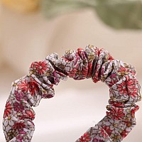 12Pcs Thin Floral Hair Ties Soft Hair Scrunchies Elastic Hair Bands Floral Solid Ropes Ponytail Holder Stocking Stuffers For Wo