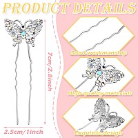 12 Pieces Butterfly Hair Pin Butterfly Hair Clips Crystal Pearl Hair Clips Bridal Wedding Hair Pins Bride Headwear Hair Accessor