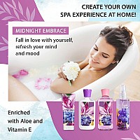 Vital Luxury Bath & Body Kit, 3 Fl Oz, Ideal Skincare Gift Home Spa Set, Includes Body Lotion, Shower Gel, Body Cream, and Fragrance Mist, Valentines Day Gifts for Her and Him (Midnight Embrace)