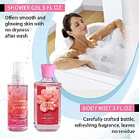 Vital Luxury Bath & Body Kit, 3 Fl Oz Travel Size, Ideal Skincare Relaxing Home Spa Set, Includes Body Lotion, Shower Gel, Body Cream, And Fragrance Mist, Bath Gifts For Her And Him (Japanese Cherry