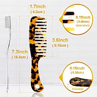 Large Wide Tooth Hair Comb Ladyamz Tortoise Shell Cellulose Acetate Round Tooth Comb For Straightcurly Hairshortlong Hair