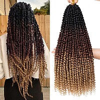 Leeven 22 Inch Pretwisted Passion Twist Crochet Hair 3 Tones 8 Packs Ombre Brown Bohemian Crochet Passion Braids Hair For Passi