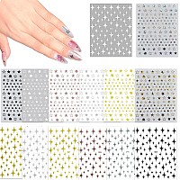 14 Large Sheets Stars Nail Stickers For Women Girls Kids 3D Self Adhesive Star Nail Decals For Natural Fingernails And Acrylic