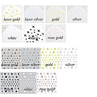 14 Large Sheets Stars Nail Stickers For Women Girls Kids 3D Self Adhesive Star Nail Decals For Natural Fingernails And Acrylic