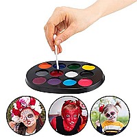 Spooktacular Creations 26 Pcs Halloween Family Makeup Kit, Zombie Makeup, Face Paint With Zombie Green Ooze, Fake Blood Costume Easy On & Easy Off Character Makeup Set For Halloween Party Supplies