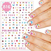 Xo Fetti Kids Nail Stickers 816 Decals Birthday Girl Party Favors Diy Home Activity Gift Cute Nail Transfer Groovy Pri