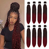 8 Pack Ombre Braiding Hair Pre Stretched 26 100Gpack Premium Kanekalon Pre Stretched Braiding Hair Extensions Professional