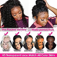 Hermosa Deep Wave Hd Transparent Lace Front Wigs Human Hair Pre Plucked With Baby Hair 180 Density 4X4 Lace Closure Human Hair