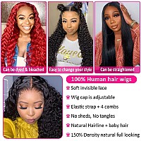 Hermosa Deep Wave Hd Transparent Lace Front Wigs Human Hair Pre Plucked With Baby Hair 180 Density 4X4 Lace Closure Human Hair