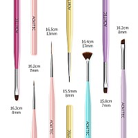 Aokitec Nail Art Brushes 7Pcs Set Gel Polish Nail Art Design Pen Painting Tools With Nail Extension Gel Brush Builder Gel Brush