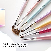 Aokitec Nail Art Brushes 7Pcs Set Gel Polish Nail Art Design Pen Painting Tools With Nail Extension Gel Brush Builder Gel Brush