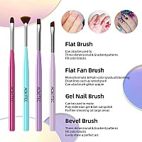 Aokitec Nail Art Brushes 7Pcs Set Gel Polish Nail Art Design Pen Painting Tools With Nail Extension Gel Brush Builder Gel Brush