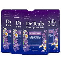 Dr Teals Sleep Soak With Pure Epsom Salt Melatonin Essential Oil Blend 3 Lb Pack Of 4