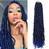 Umylar Soft Locs 36 Inch Faux Locs Crochet Hair 4 Packs Pre-Looped Soft Locs Crochet Hair For Women Super Long Soft Locs Goddess Curly Synthetic Hair Extensions(36 Inch, 1B/blue)