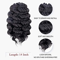 Toyotree Deep Twist Crochet Hair 14 Inch 8 Packs Ombre Gray Midlength Curly Deep Wave Crochet Hair Synthetic Ocean Wave Brai