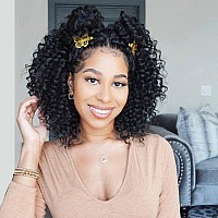 Toyotree Deep Twist Crochet Hair 14 Inch 8 Packs Natural Black Midlength Curly Deep Wave Crochet Hair Synthetic Ocean Wave B