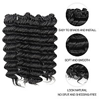 Toyotree Deep Twist Crochet Hair 14 Inch 8 Packs Natural Black Midlength Curly Deep Wave Crochet Hair Synthetic Ocean Wave B