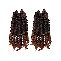 6 Inches 2 Packs Super Short Passion Twist Crochet Hair For Black Women And Kids Ombre Brown Pre Looped Pretwisted Crochet Hair