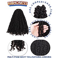 14 Inches 8 Packs Pre Looped Pretwisted Passion Twist Crochet Hair For Black Womennatural Blacksoft Long Hair Extensions Braid