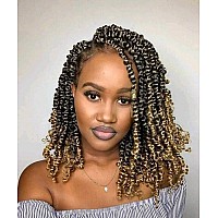 14 Inches 8 Packs Pre Looped Pretwisted Passion Twist Crochet Hair For Black Womenombre Blondesoft Long Hair Extensions Braide