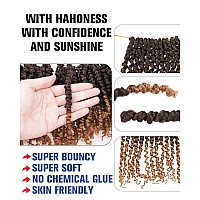 14 Inches 8 Packs Pre Looped Pretwisted Passion Twist Crochet Hair For Black Womenombre Blondesoft Long Hair Extensions Braide