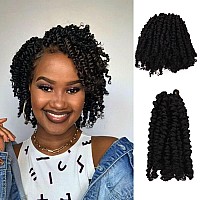 6 Inches 8 Packs Super Short Passion Twist Crochet Hair For Black Women And Kidsnatural Black Pre Looped Pretwisted Crochet Hai