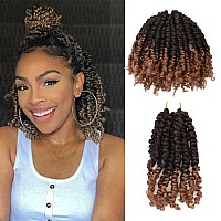 6 Inches 8 Packs Super Short Passion Twist Crochet Hair For Black Women And Kidsombre Blonde Pre Looped Pretwisted Lightweight