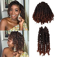 6 Inches 8 Packs Super Short Passion Twist Crochet Hair For Black Women And Kidsombre Brown Pre Looped Pretwisted Hair Extensio