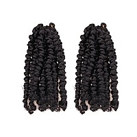 6 Inches 2 Packs Super Short Passion Twist Crochet Hair For Black Women And Kids Natural Black Pre Looped Pretwisted Crochet Ha