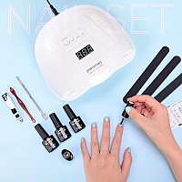 Jewhiteny 36 Pcs Gel Nail Polish Kit With U V Light 120W Nail Lamp 33 Colors Gel Polish Nail Set Nail Manicure Tools Allinone